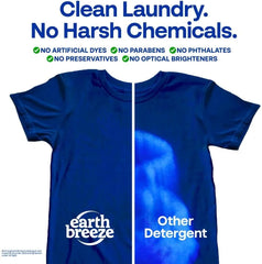 Earth Breeze Fragrance Free Laundry Detergent & Dryer Sheets Bundle – 3PK Laundry (180 Loads) + 2PK Dryer Sheets (120 Loads) – Made in USA, Hypoallergenic